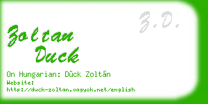 zoltan duck business card