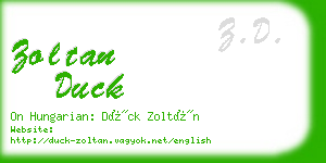 zoltan duck business card